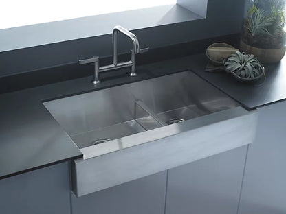 Kohler - Vault Smart Divide 35-1/2" Undermount Double-Bowl Farmhouse Kitchen Sink