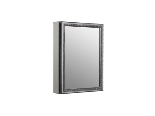 Kohler 20" W X 26" H Aluminum Single Door Medicine Cabinet With Decorative Silver Framed Mirrored Door