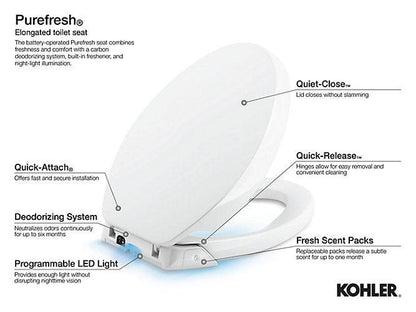 Kohler Purefresh Elongated Toilet Seat