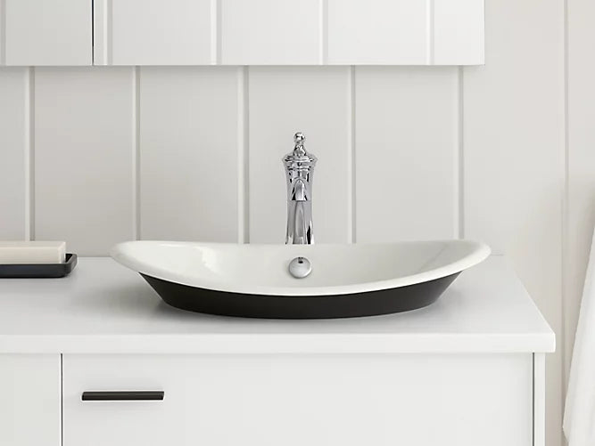 Kohler Iron Plains® Oval Wading Pool®Vessel Bathroom Sink With Iron Black Painted Underside