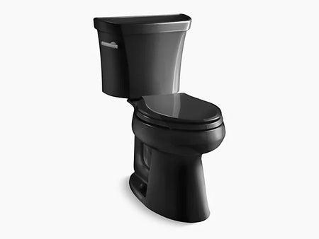 Kohler Highline Comfort Height Two-Piece Elongated 1.6 GPF Toilet with Class Five Flush Technology, Less Seat - Black
