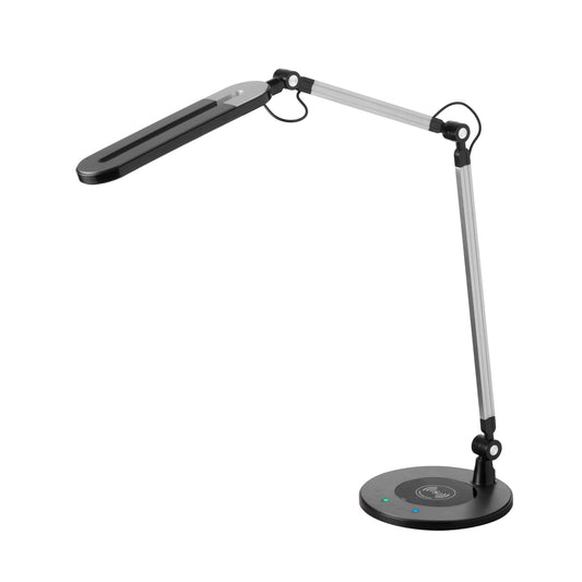 Lampe de table LED Dainolite 10 W avec chargeur sans fil, noir
