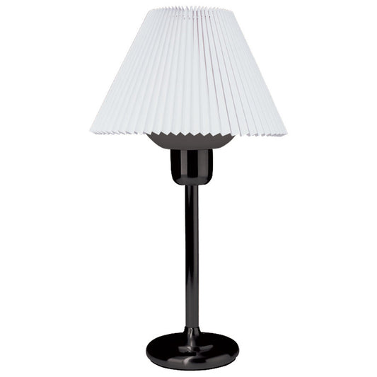 Dainolite Black Table Lamp, White Shade, Frosted Glass Diffuser