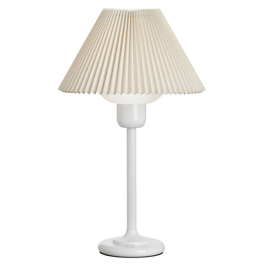 Dainolite White Table Lamp, White Shade, Frosted Glass Diffuser