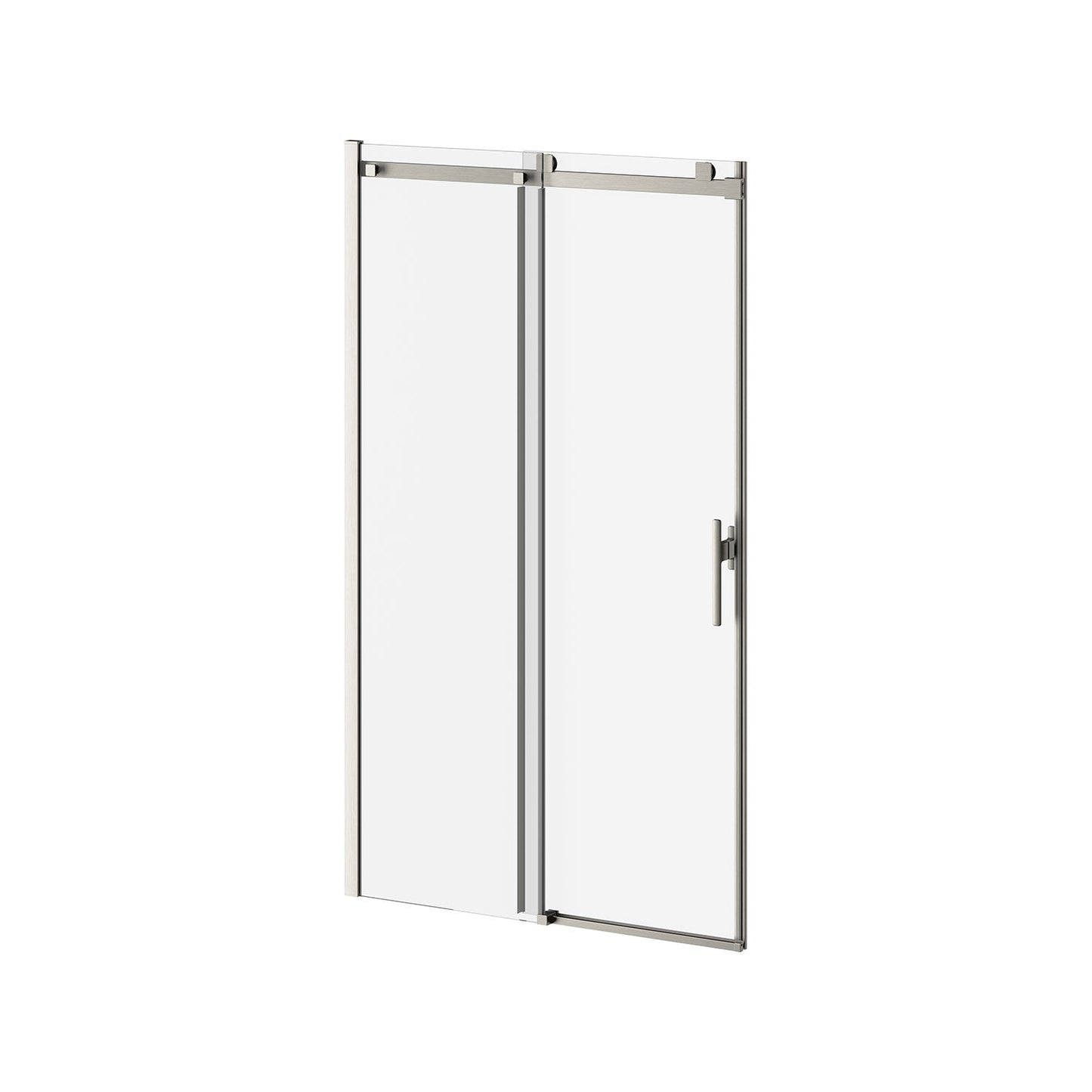 Kalia KONCEPT EVO 48" x 77" Sliding Shower Door Duraclean Glass with Fixed Panel and Mobile Panel for Alcove Installation (Reversible) Brushed Nickel