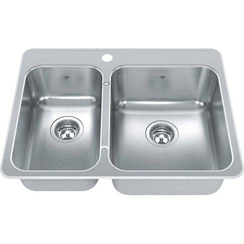 Kindred 27.25" x 20.56" 1 Hole 1-1/2 Bowl Drop-in Sink Stainless Steel Kitchen Sink
