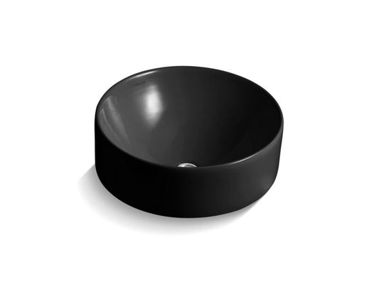 Kohler Vox Round Vessel Bathroom Sink -Black Black