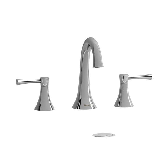 Riobel Edge Transitional 7 1/4" Widespread Lavatory Faucet- Chrome With Lever Handles