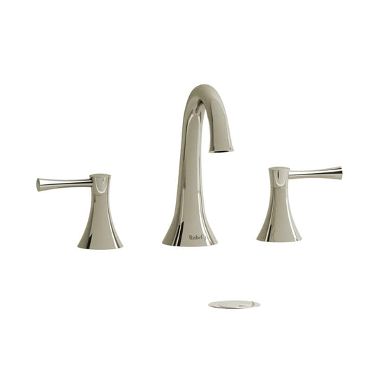 Riobel Edge Transitional 7 1/4" Widespread Lavatory Faucet- Polished Nickel With Lever Handles