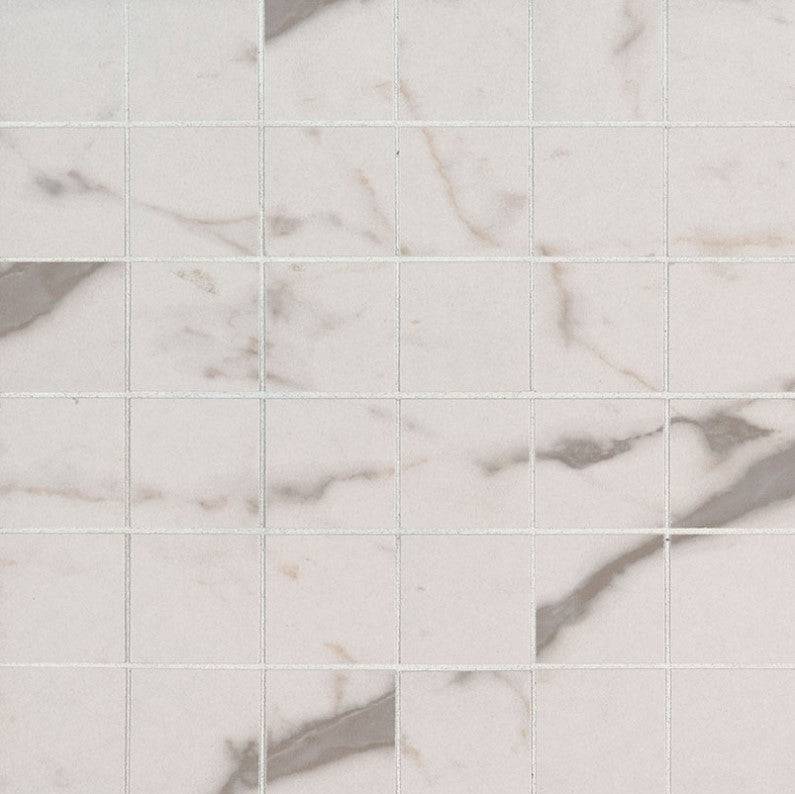 MSI Essentials White Vena Mosaic Ceramic Tile Matte 12" x 12"