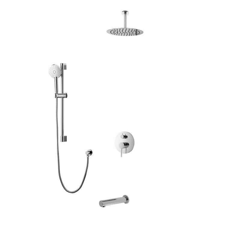 Kodaen Elegante 3 Way Pressure Balanced Shower System With 10" Shower Head And Sliding Bar  F55104