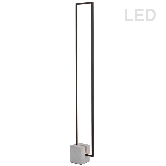 Dainolite 34W LED Floor Lamp Black Finish with Concrete Base