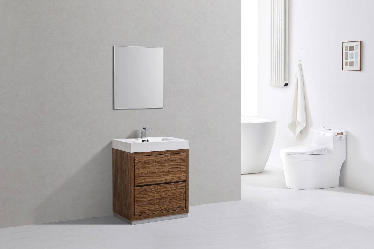 Kube Bath Bliss 30" Floor Mount Free Standing Bathroom Vanity With 2 Drawers - Renoz