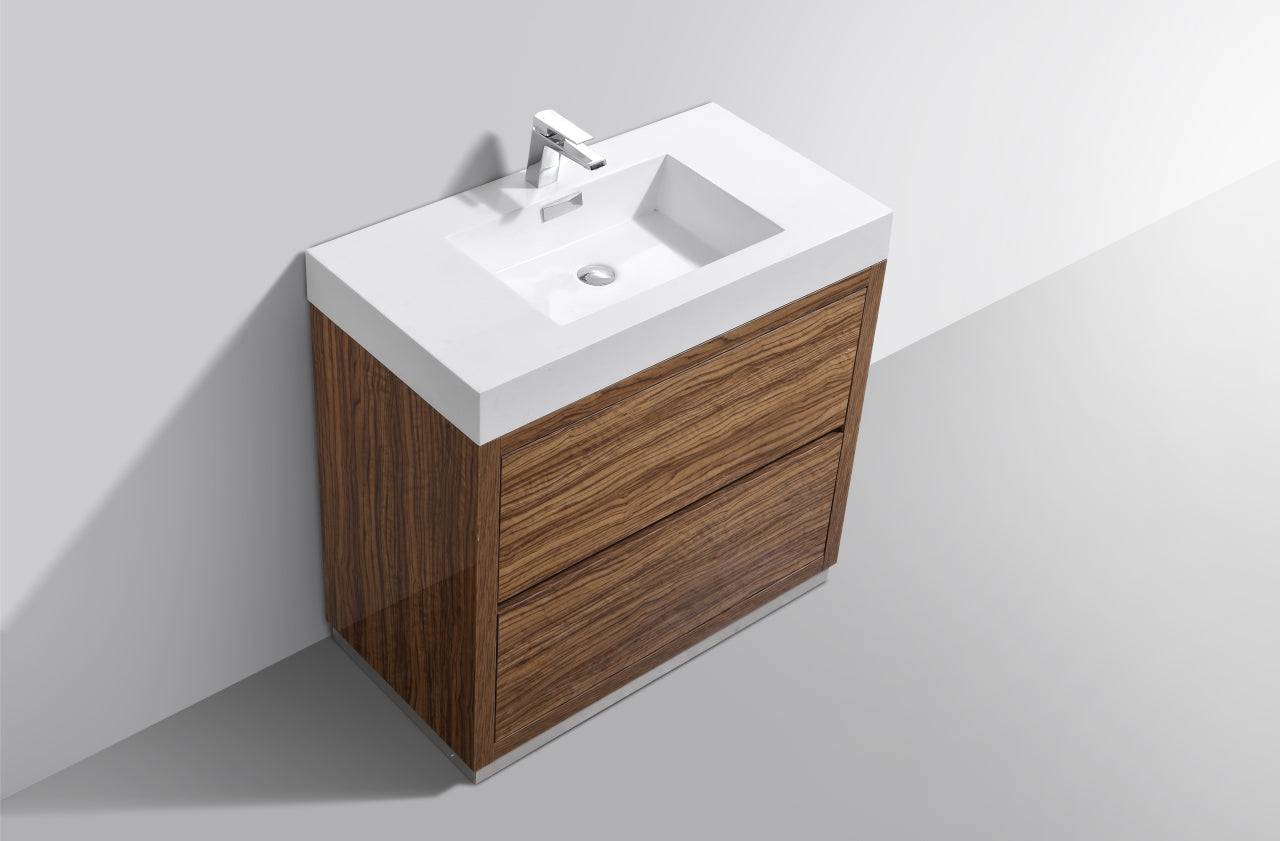 Kube Bath Bliss 36" Floor Mount Free Standing Bathroom Vanity With 2 Drawers FMB36 - Renoz