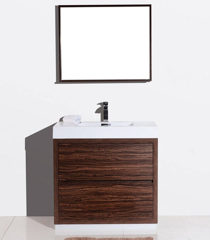 Kube Bath Bliss 36" Floor Mount Free Standing Bathroom Vanity With 2 Drawers FMB36 - Renoz