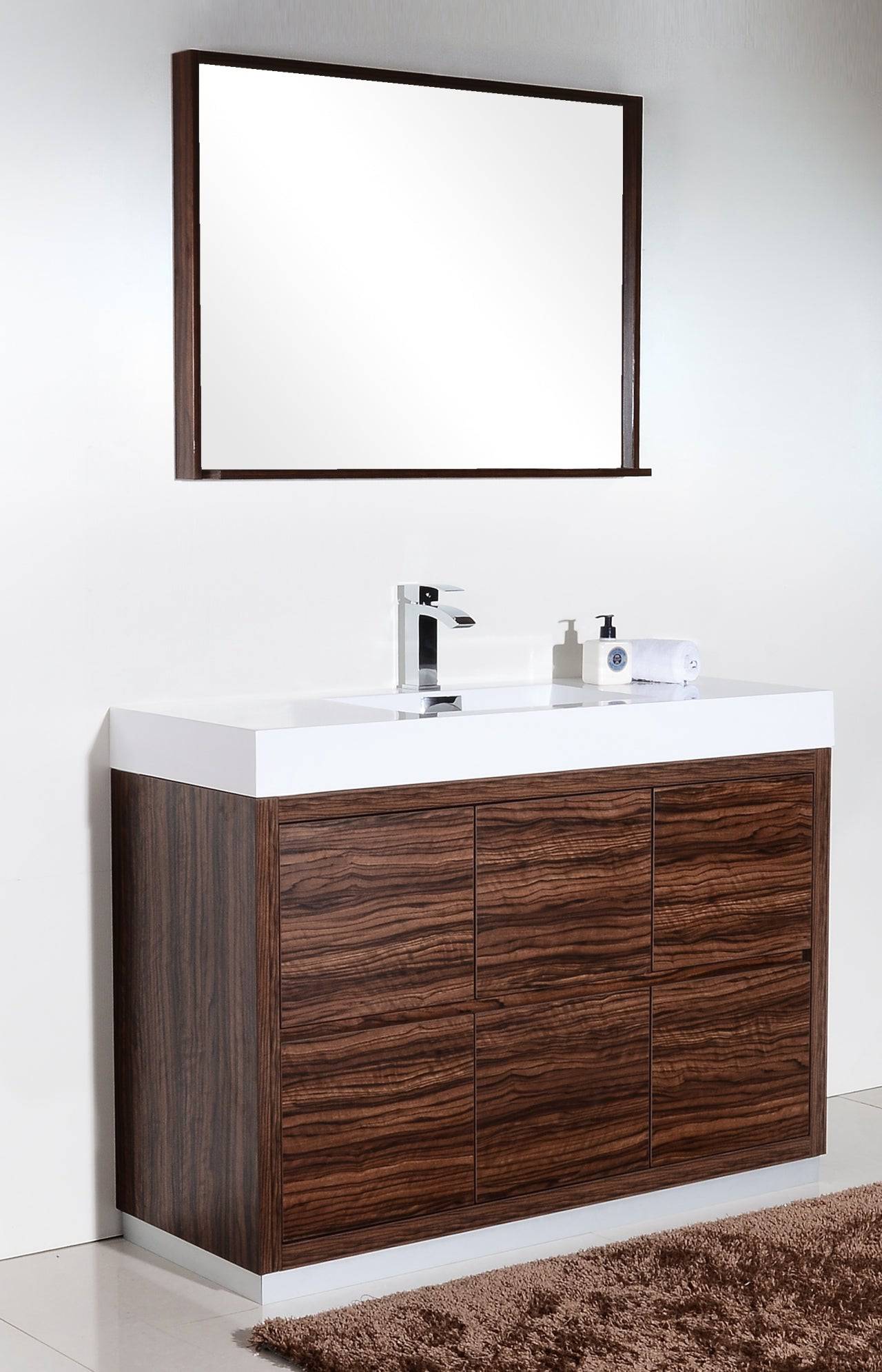 Kube Bath Bliss 48" Floor Mount Free Standing Bathroom Vanity With 6 Drawers Acrylic Countertop - Renoz