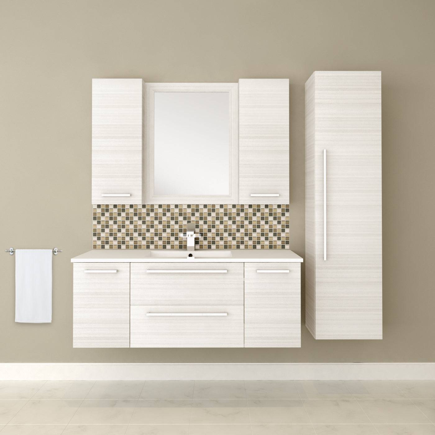Cutler Silhouette Collection 48″ 2 Drawer / 2 Door Wall Hung Bathroom Vanity White Chocolate
