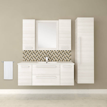 Cutler Silhouette Collection 48″ Meuble-lavabo mural 2 tiroirs / 2 portes Chocolat blanc
