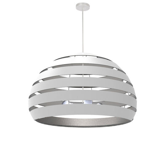 Dainolite Hula 4 Light 25 in Matte White Incandescent Chandelier with White and Silver Shade