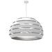 Dainolite Hula 4 Light 25 in Matte White Incandescent Chandelier with White and Silver Shade