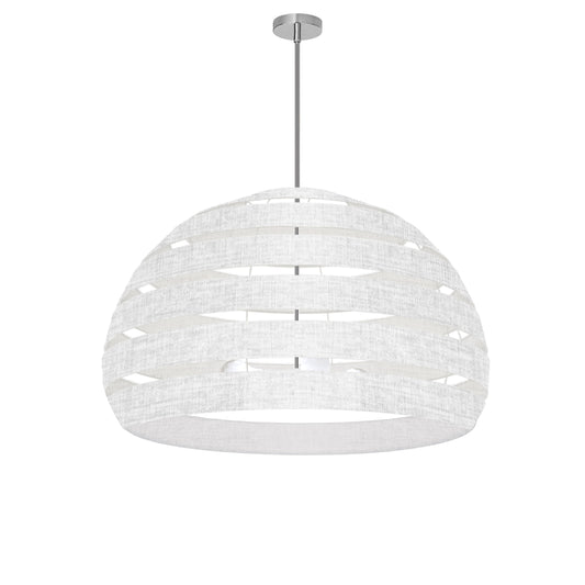 Dainolite Hula 4 Light 25 in Polished Chrome Incandescent Chandelier with White and Clear Shade
