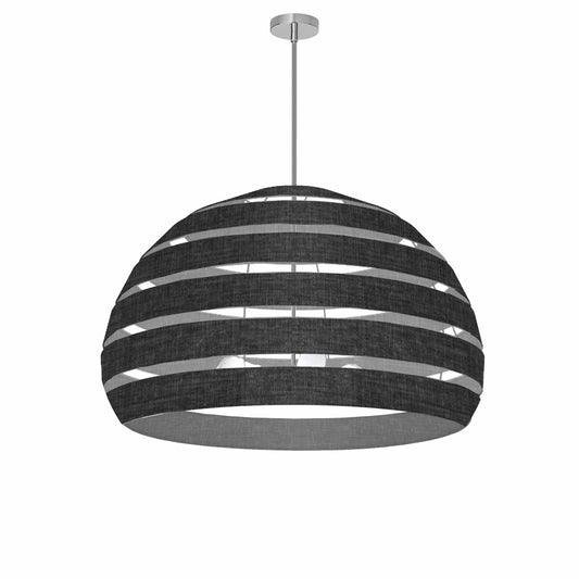 Dainolite Hula 4 Light 25 in Polished Chrome Incandescent Chandelier with Black and Clear Shade