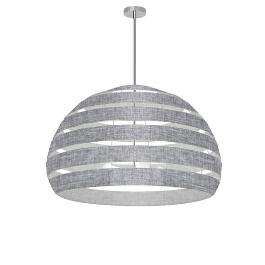 Dainolite Hula 4 Light 25 in Polished Chrome Incandescent Chandelier with Grey and Clear Shade