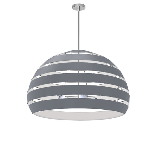 Dainolite Hula 4 Light 25 in Polished Chrome Incandescent Chandelier with Grey Shade