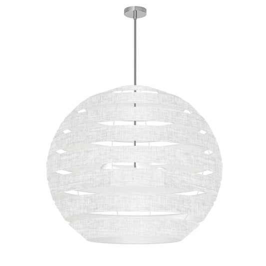 Dainolite Hula 4 Light 30 in Polished Chrome Incandescent Chandelier with White and Clear Shade