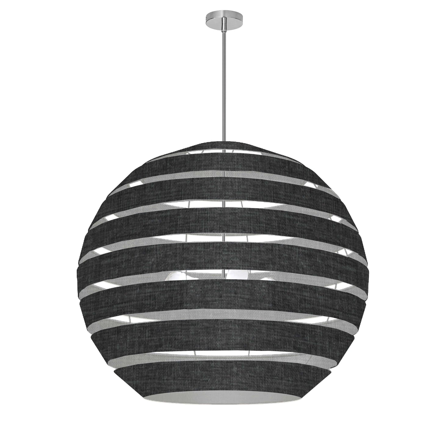 Dainolite Hula 4 Light 30 in Polished Chrome Incandescent Chandelier with Black and Clear Shade