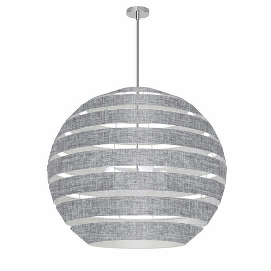 Dainolite Hula 4 Light 30 in Polished Chrome Incandescent Chandelier with Grey and Clear Shade