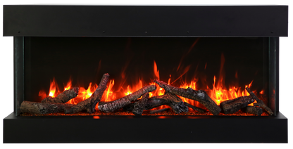 Amantii Tru View Extra Tall- Extra Long – 3 Sided Glass / Indoor or Outdoor Electric Fireplace