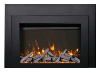 Amantii Ins-fm-30 Insert électrique – Insert de cheminée électrique avec contour en acier noir