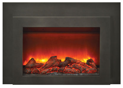 Sierra Flame INS-FM-34 Insert électrique – Insert de cheminée électrique avec contour en acier noir