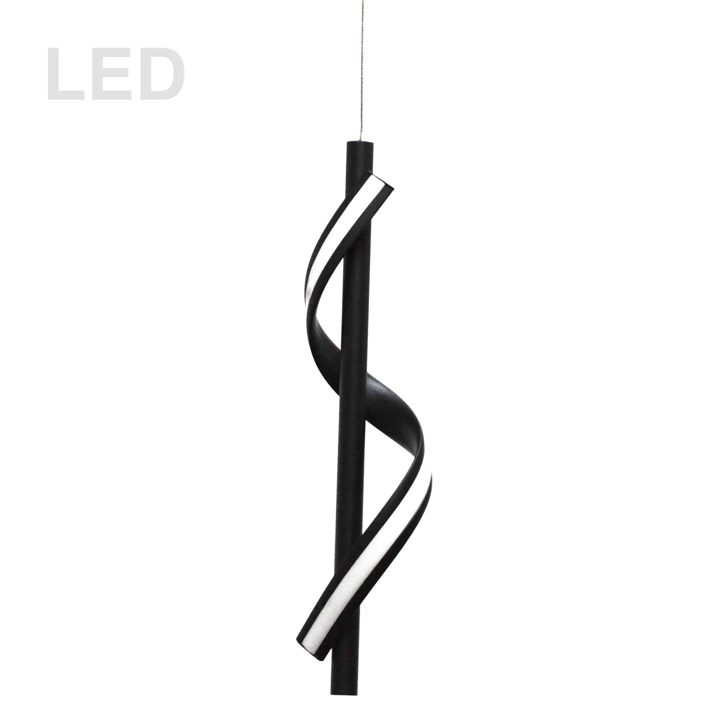 Dainolite 8W LED Pendant, Matte Black with White Silicone Diffuser