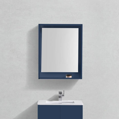 Kube Bath 24″ Wide Mirror W/ Shelf – Gloss Blue