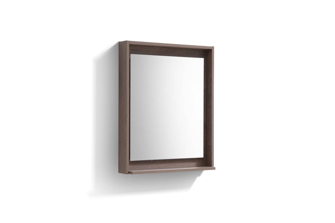 Kube Bath 24" Wide Bathroom Mirror With Shelf – Butternut - Renoz