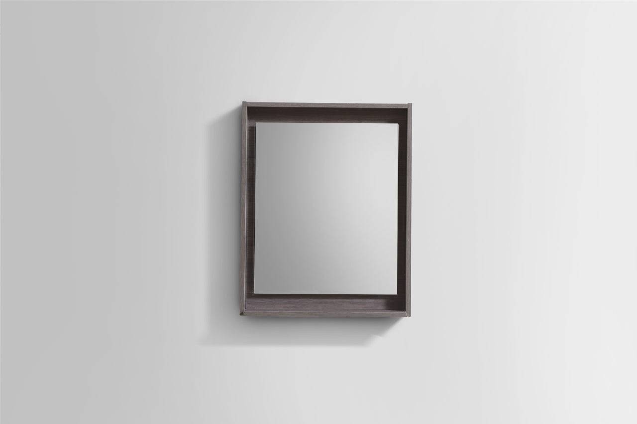 Kube Bath 24" Wide Bathroom Mirror With Shelf – Gray Oak - Renoz