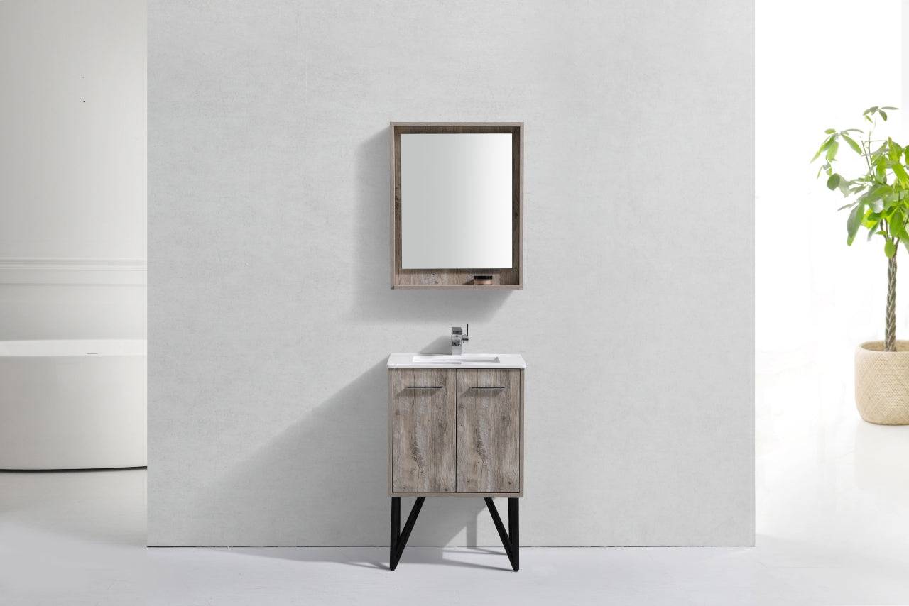 Kube Bath Bosco 24" Modern Bathroom Vanity With White Quartz Countertop and 2 Doors KB24 - Renoz