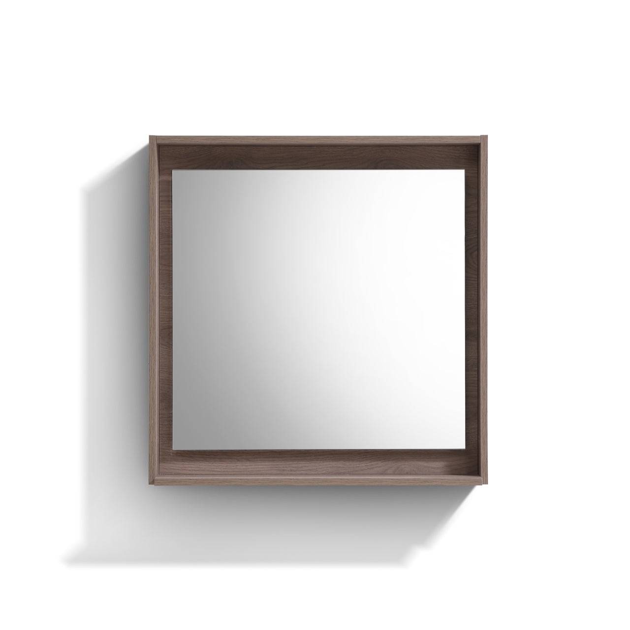 Kube Bath 30" Wide Bathroom Mirror With Shelf – Butternut - Renoz