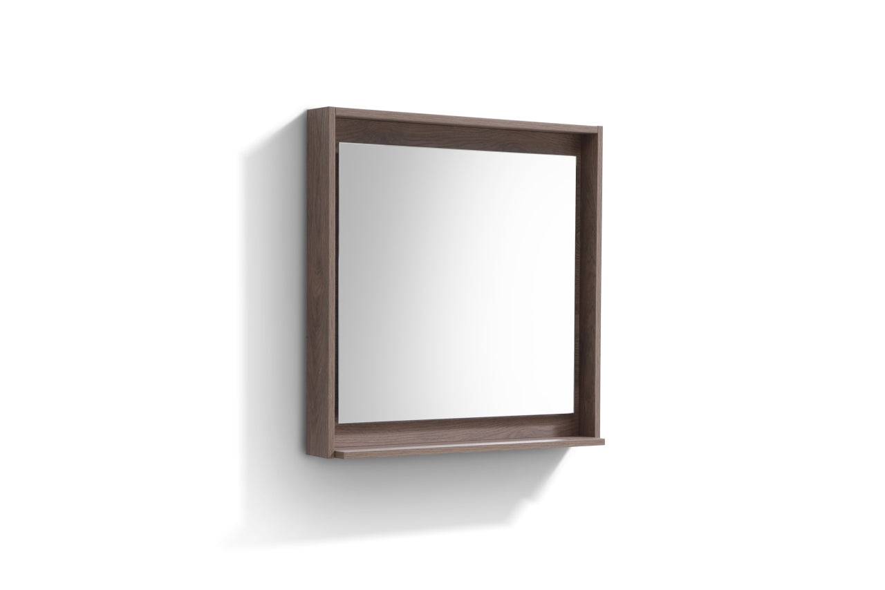 Kube Bath 30" Wide Bathroom Mirror With Shelf – Butternut - Renoz