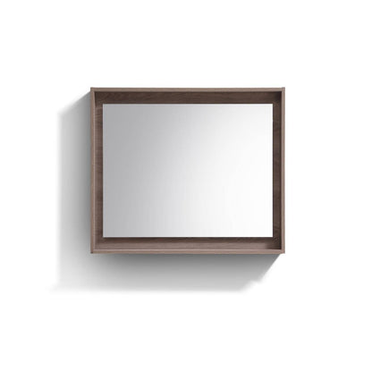 Kube Bath 36" Wide Bathroom Mirror With Shelf – Butternut