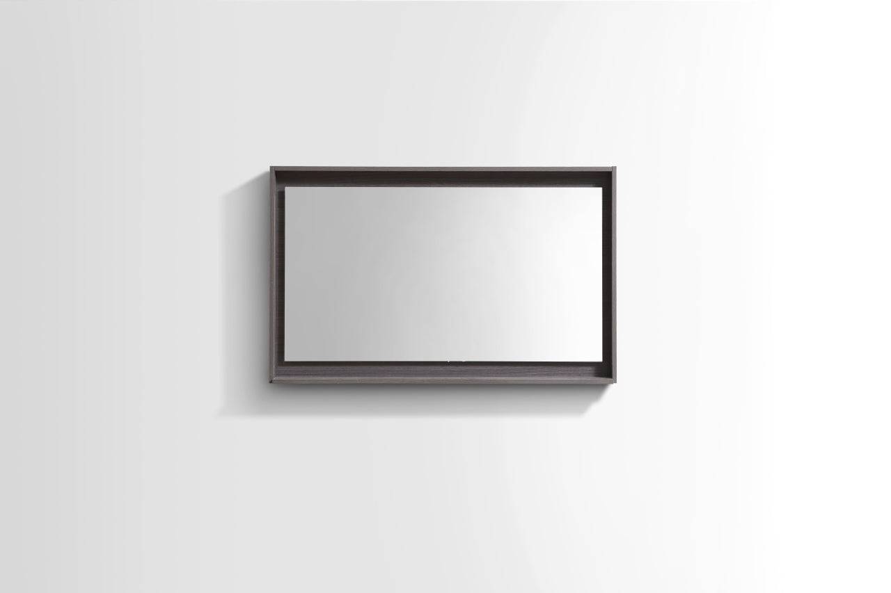 Kube Bath 36" Wide Bathroom Mirror With Shelf – Gray Oak - Renoz