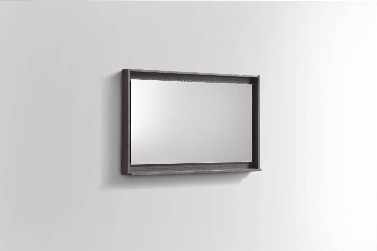 Kube Bath 36" Wide Bathroom Mirror With Shelf – Gray Oak - Renoz