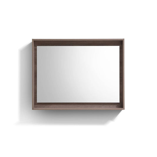 Kube Bath 40" Wide Bathroom Mirror With Shelf – Butternut - Renoz