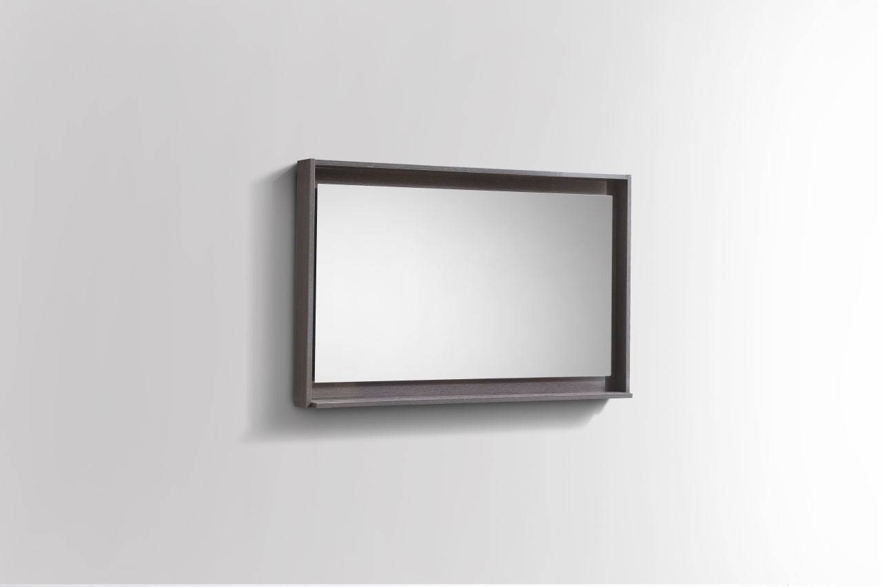 Kube Bath 40" Wide Bathroom Mirror With Shelf – Gray Oak