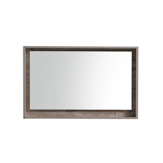 Kube Bath 40" Wide Bathroom Mirror With Shelf – Nature Wood - Renoz
