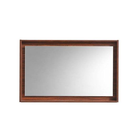Kube Bath 40" Wide Bathroom Mirror With Shelf – Walnut - Renoz