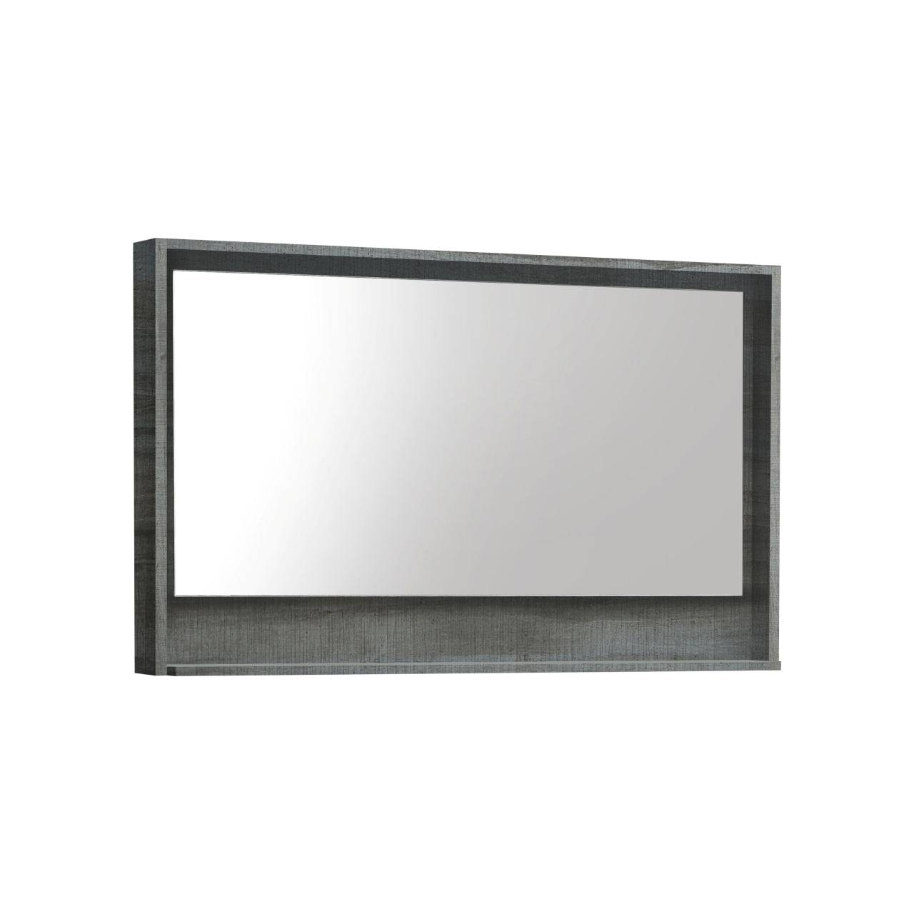 Kube Bath 48" Wide Bathroom Mirror With Shelf – Ocean Gray - Renoz