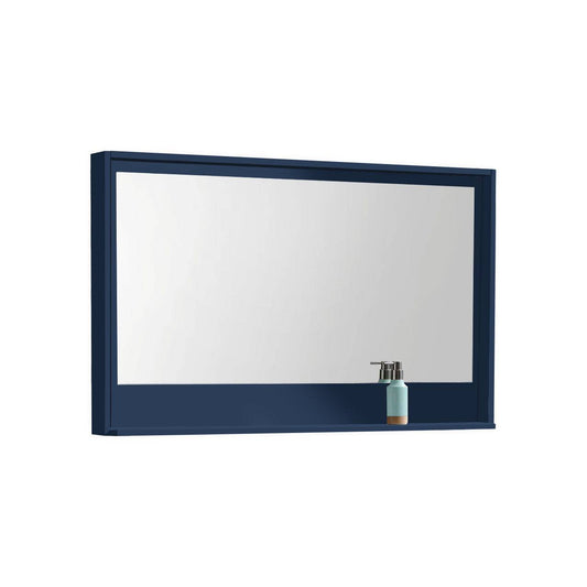 Kube Bath 48″ Wide Mirror W/ Shelf – Gloss Blue